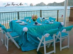 High end turquoise decor for a cabo wedding
