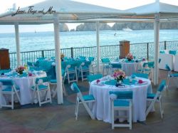 Hotel Del Arco turquoise wedding set-up