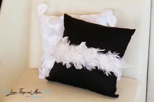 black and white feather cushion for cabo event