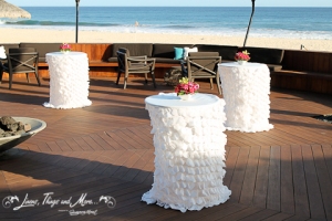 Detail fabric off white petals wedding decor Cabo Azul Resort
