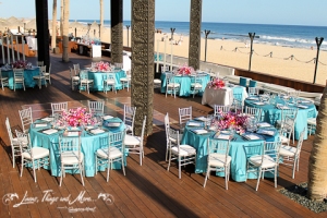 Cabo Azul resort turquoise wedding decor