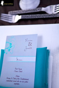 Cabo Azul Wedding Photos on Square Silver Charger And Turquoise Napkin Wedding Los Cabos