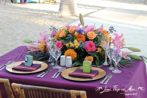 Purple and gold Bride & Groom Table
